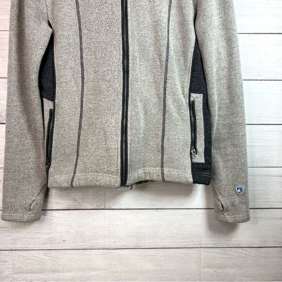 Kuhl Alfpaca Full Zip Fleece Jacket Women’s Size L Beige White Gray Outdoor - Picture 5 of 12